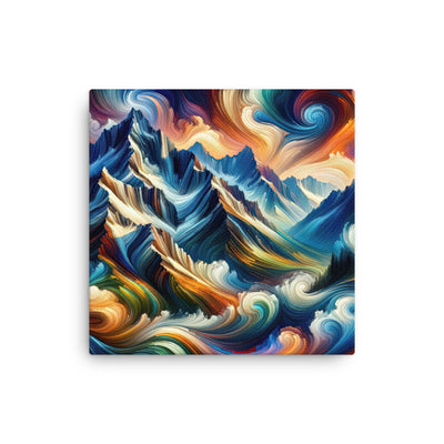 Abstrakte Kunst der Alpen mit lebendigen Farben und wirbelnden Mustern, majestätischen Gipfel und Täler - Dünne Leinwand berge xxx yyy zzz 40.6 x 40.6 cm