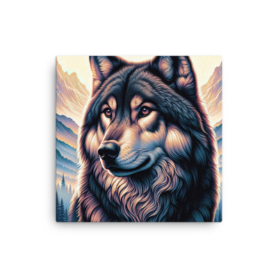 Majestätischer, glänzender Wolf in leuchtender Illustration (AN) - Dünne Leinwand xxx yyy zzz 40.6 x 40.6 cm