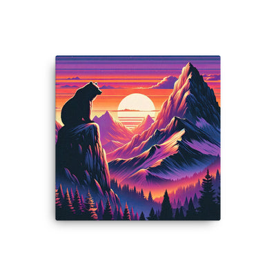 Alpen-Sonnenuntergang mit Bär auf Hügel, warmes Himmelsfarbenspiel - Dünne Leinwand camping xxx yyy zzz 40.6 x 40.6 cm
