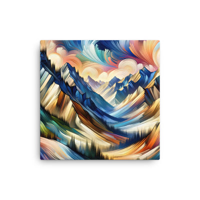 Alpen in abstrakter Expressionismus-Manier, wilde Pinselstriche - Dünne Leinwand berge xxx yyy zzz 40.6 x 40.6 cm