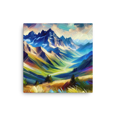 Impressionistische Alpen, lebendige Farbtupfer und Lichteffekte - Dünne Leinwand berge xxx yyy zzz 40.6 x 40.6 cm