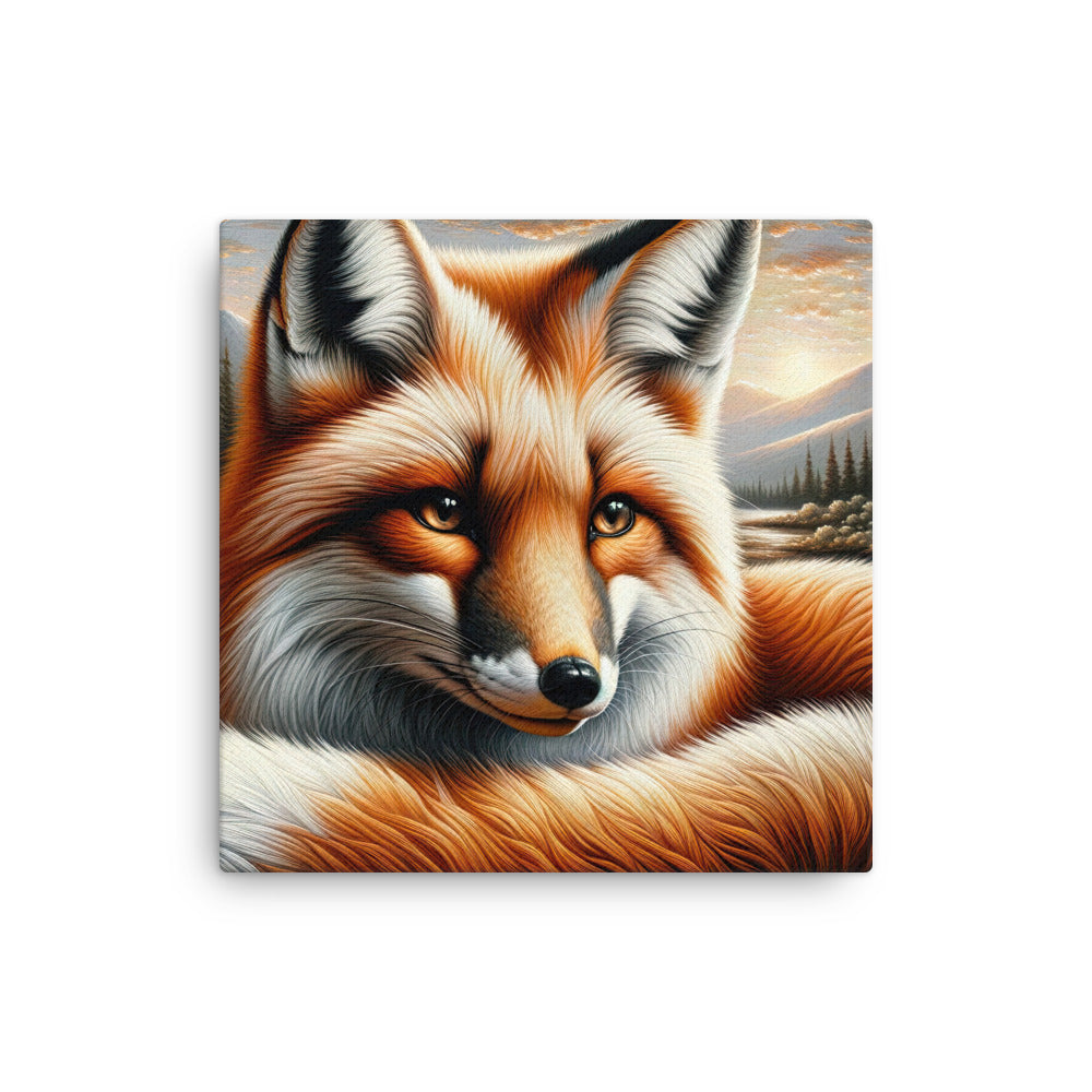 Ölgemälde eines nachdenklichen Fuchses mit weisem Blick - Dünne Leinwand camping xxx yyy zzz 40.6 x 40.6 cm