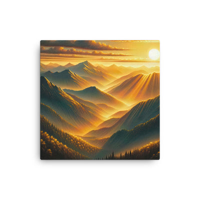 Ölgemälde der Berge in der goldenen Stunde, Sonnenuntergang über warmer Landschaft - Dünne Leinwand berge xxx yyy zzz 40.6 x 40.6 cm