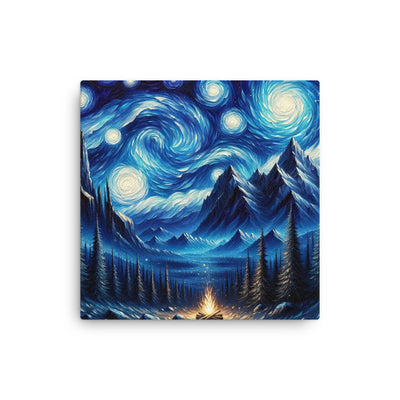 Sternennacht-Stil Ölgemälde der Alpen, himmlische Wirbelmuster - Dünne Leinwand berge xxx yyy zzz 40.6 x 40.6 cm