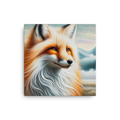 Ölgemälde eines anmutigen, intelligent blickenden Fuchses in Orange-Weiß - Dünne Leinwand camping xxx yyy zzz 40.6 x 40.6 cm