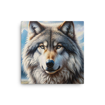 Porträt-Ölgemälde eines prächtigen Wolfes mit faszinierenden Augen (AN) - Dünne Leinwand xxx yyy zzz 40.6 x 40.6 cm