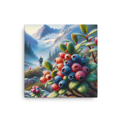Ölgemälde einer Nahaufnahme von Alpenbeeren in satten Farben und zarten Texturen - Dünne Leinwand wandern xxx yyy zzz 40.6 x 40.6 cm