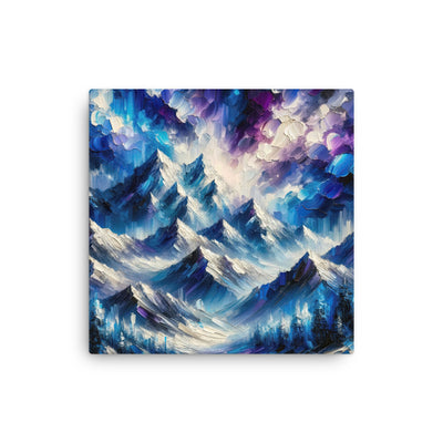 Alpenabstraktion mit dramatischem Himmel in Öl - Dünne Leinwand berge xxx yyy zzz 40.6 x 40.6 cm