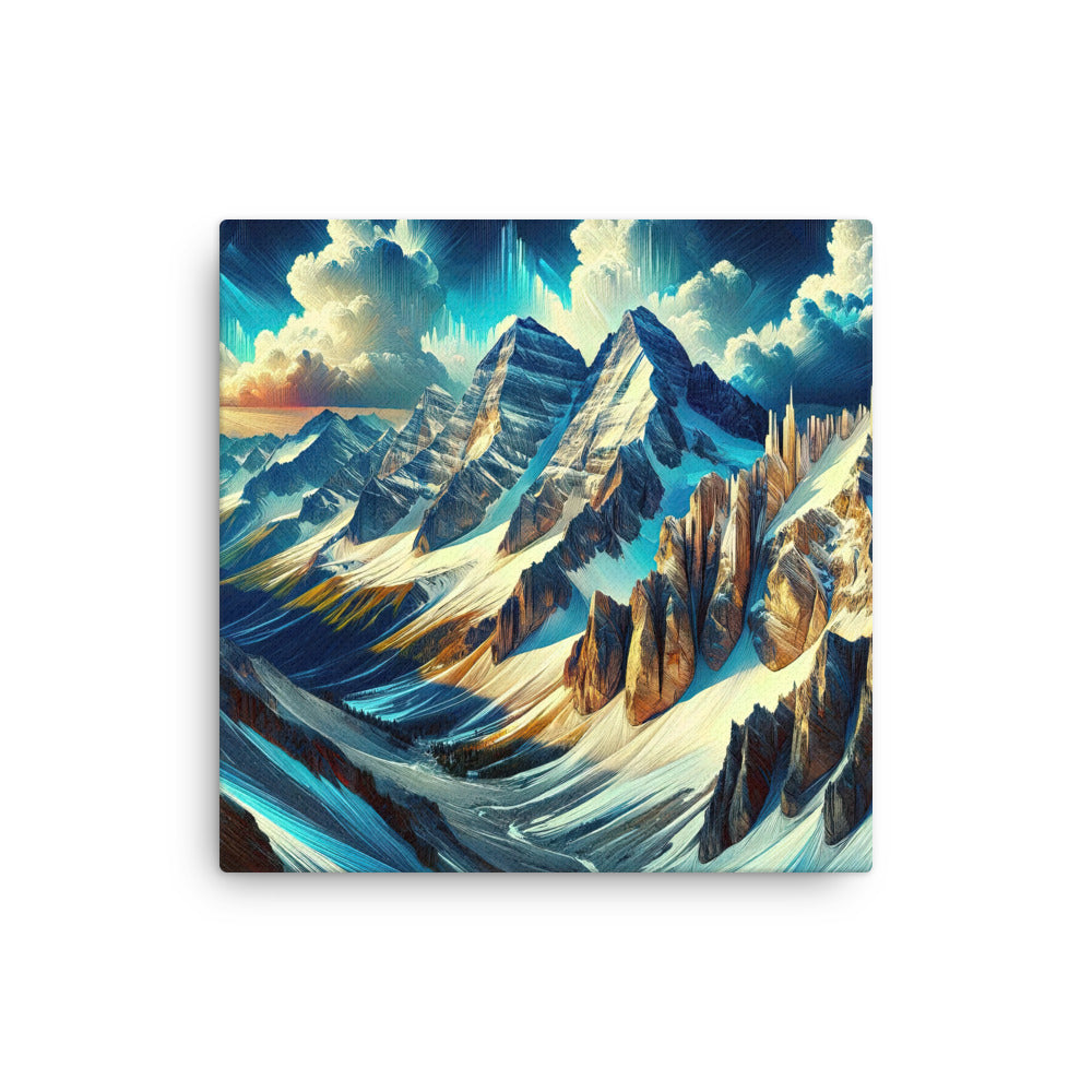 Majestätische Alpen in zufällig ausgewähltem Kunststil - Dünne Leinwand berge xxx yyy zzz 40.6 x 40.6 cm