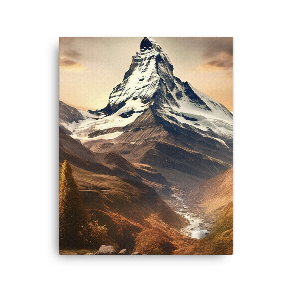 Matterhorn - Epische Malerei - Landschaft - Dünne Leinwand berge xxx 40.6 x 50.8 cm