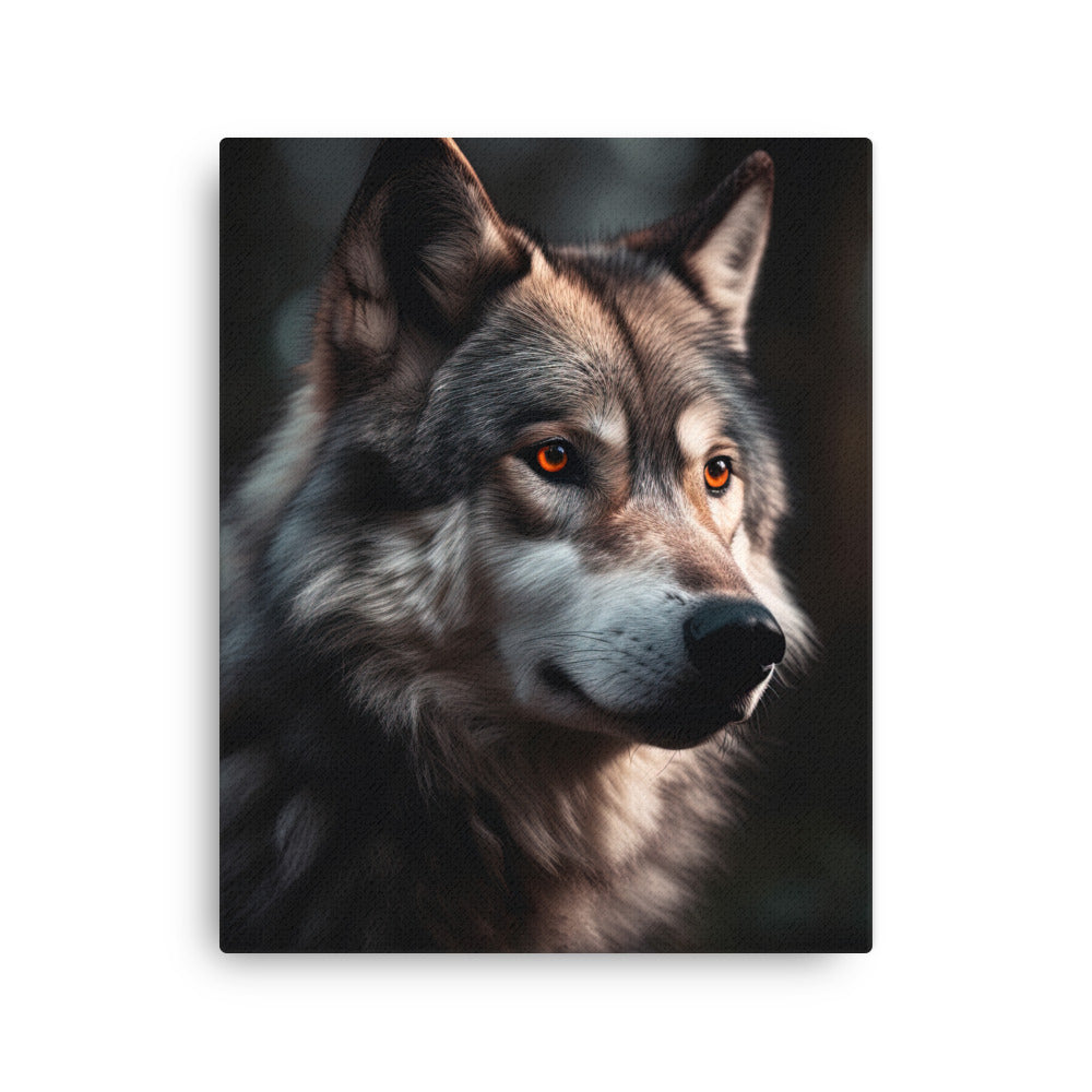 Wolf Porträt - Fotorealistische Malerei - Dünne L.einwand camping xxx 40.6 x 50.8 cm