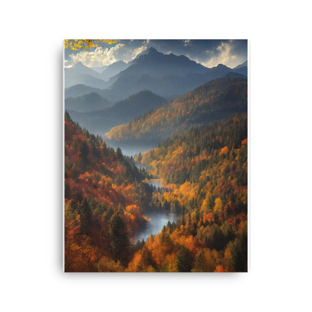 Berge, Wald und Nebel - Malerei - Dünne Leinwand berge xxx 40.6 x 50.8 cm