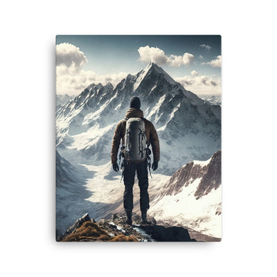 Wanderer auf Berg von hinten - Malerei - Dünne Leinwand berge xxx 40.6 x 50.8 cm