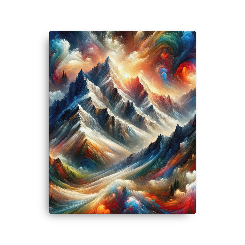 Expressionistische Alpen, Berge: Gemälde mit Farbexplosion - Dünne Leinwand berge xxx yyy zzz 40.6 x 50.8 cm