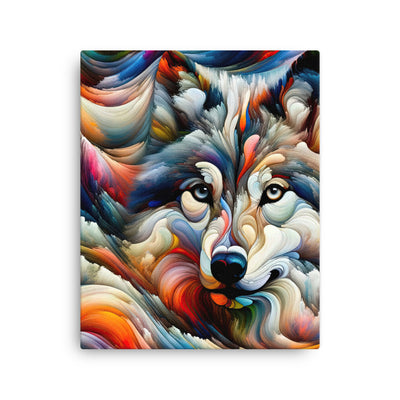 Abstrakte Kunst der Alpen mit einem Wolf. Chaotischer Tanz aus Farben und Formen. Surreale Landschaft (AN) - Dünne Leinwand xxx yyy zzz 40.6 x 50.8 cm