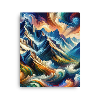 Abstrakte Kunst der Alpen mit lebendigen Farben und wirbelnden Mustern, majestätischen Gipfel und Täler - Dünne Leinwand berge xxx yyy zzz 40.6 x 50.8 cm