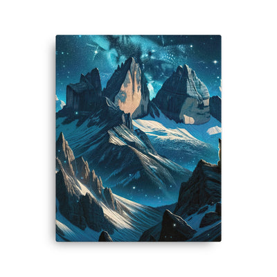 Fuchs in Alpennacht: Digitale Kunst der eisigen Berge im Mondlicht - Dünne Leinwand camping xxx yyy zzz 40.6 x 50.8 cm