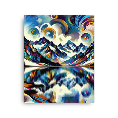 Alpensee im Zentrum eines abstrakt-expressionistischen Alpen-Kunstwerks - Dünne Leinwand berge xxx yyy zzz 40.6 x 50.8 cm