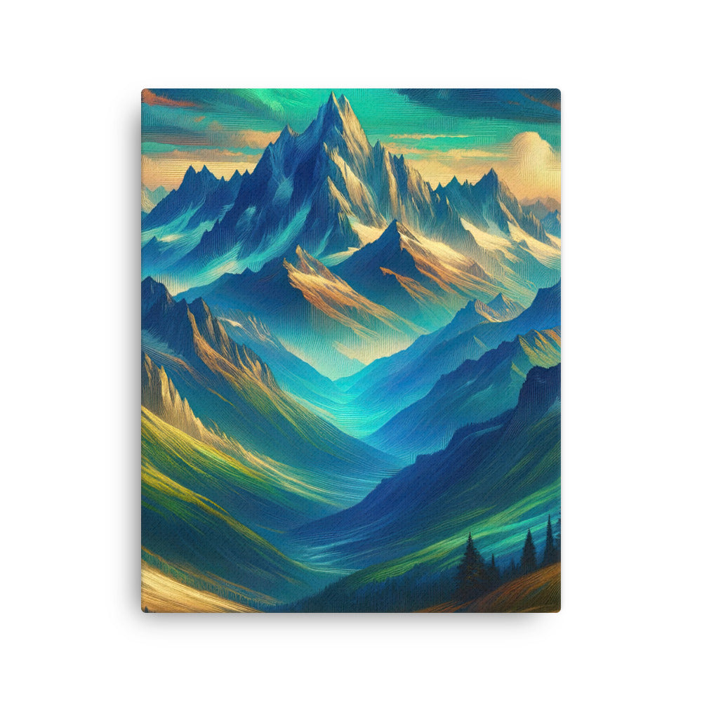 Atemberaubende alpine Komposition mit majestätischen Gipfeln und Tälern - Dünne Leinwand berge xxx yyy zzz 40.6 x 50.8 cm