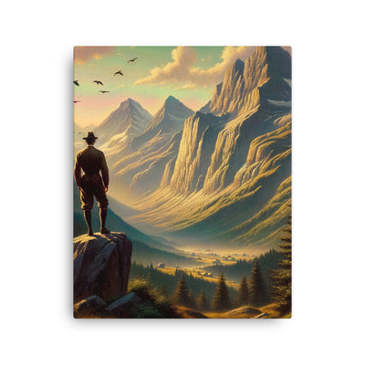 Ölgemälde eines Schweizer Wanderers in den Alpen bei goldenem Sonnenlicht - Dünne Leinwand wandern xxx yyy zzz 40.6 x 50.8 cm