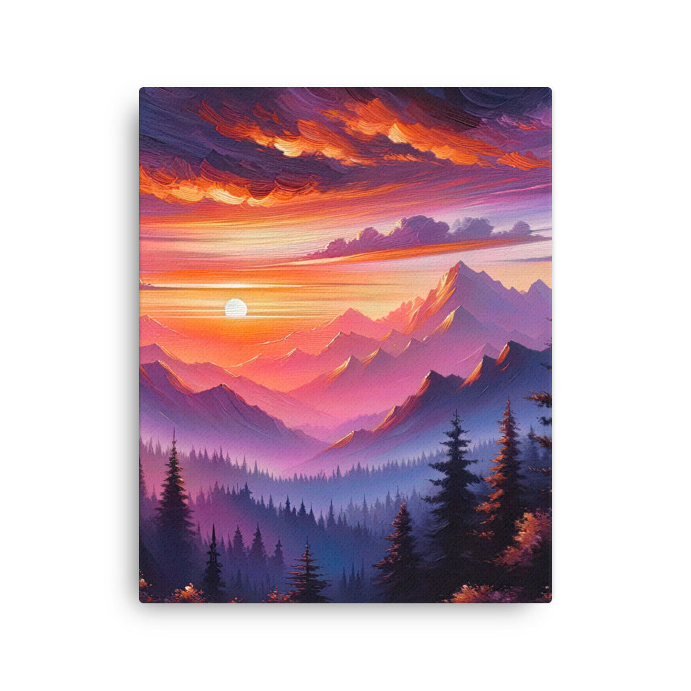 Ölgemälde der Alpenlandschaft im ätherischen Sonnenuntergang, himmlische Farbtöne - Dünne Leinwand berge xxx yyy zzz 40.6 x 50.8 cm