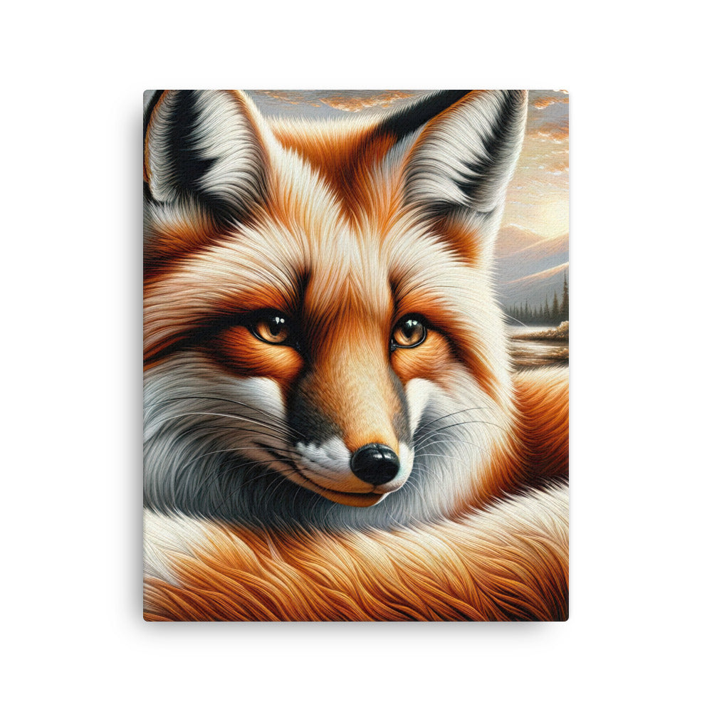 Ölgemälde eines nachdenklichen Fuchses mit weisem Blick - Dünne Leinwand camping xxx yyy zzz 40.6 x 50.8 cm