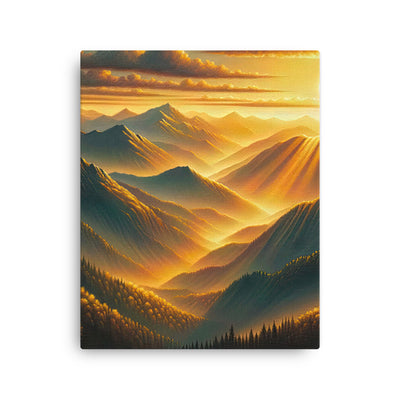 Ölgemälde der Berge in der goldenen Stunde, Sonnenuntergang über warmer Landschaft - Dünne Leinwand berge xxx yyy zzz 40.6 x 50.8 cm