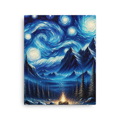 Sternennacht-Stil Ölgemälde der Alpen, himmlische Wirbelmuster - Dünne Leinwand berge xxx yyy zzz 40.6 x 50.8 cm