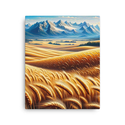 Ölgemälde eines weiten bayerischen Weizenfeldes, golden im Wind (TR) - Dünne Leinwand xxx yyy zzz 40.6 x 50.8 cm