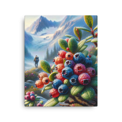 Ölgemälde einer Nahaufnahme von Alpenbeeren in satten Farben und zarten Texturen - Dünne Leinwand wandern xxx yyy zzz 40.6 x 50.8 cm