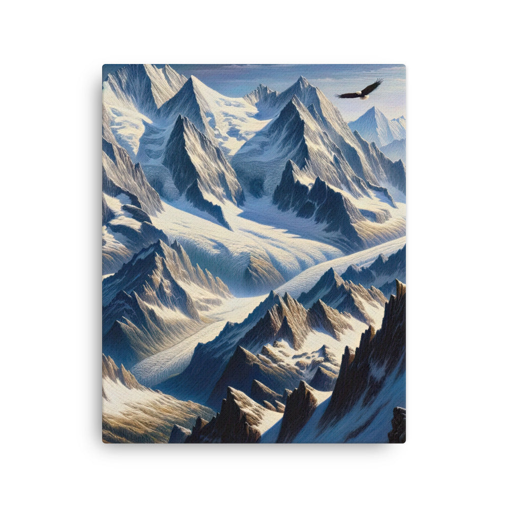 Ölgemälde der Alpen mit hervorgehobenen zerklüfteten Geländen im Licht und Schatten - Dünne Leinwand berge xxx yyy zzz 40.6 x 50.8 cm