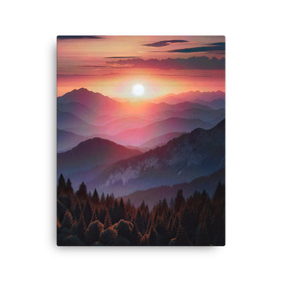 Foto der Alpenwildnis beim Sonnenuntergang, Himmel in warmen Orange-Tönen - Dünne Leinwand berge xxx yyy zzz 40.6 x 50.8 cm