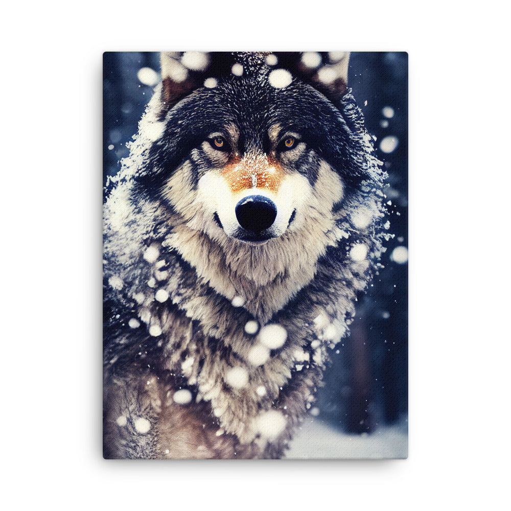 Wolf im Schnee - Episches Foto - Dünne Leinwand camping xxx 45.7 x 61 cm