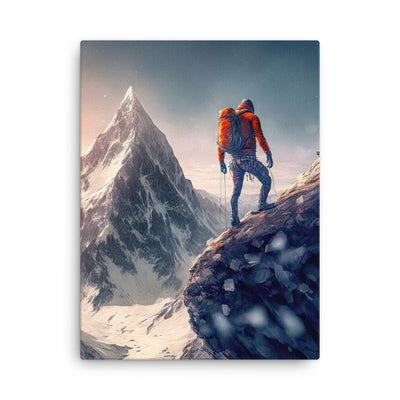Bergsteiger auf Berg - Epische Malerei - Dünne Leinwand klettern xxx 45.7 x 61 cm