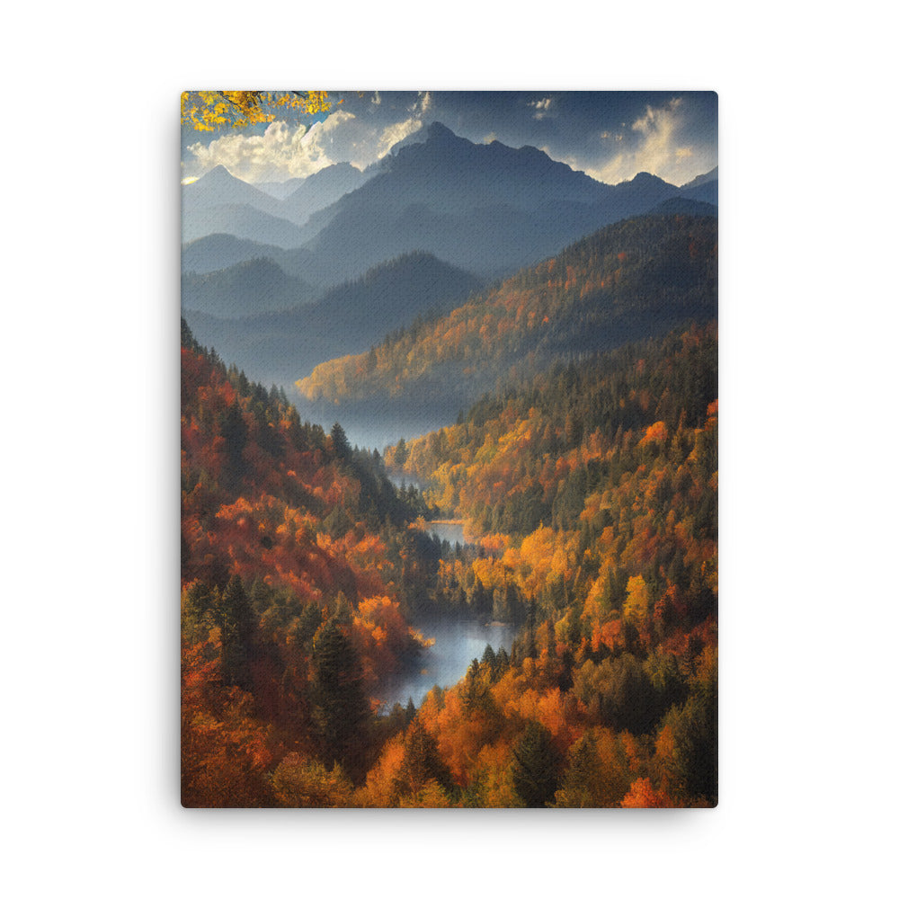 Berge, Wald und Nebel - Malerei - Dünne Leinwand berge xxx 45.7 x 61 cm