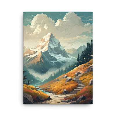 Berge, Wald und Wanderweg - Malerei - Dünne Leinwand berge xxx 45.7 x 61 cm