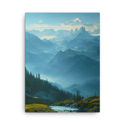 Gebirge, Wald und Bach - Dünne Leinwand berge xxx 45.7 x 61 cm