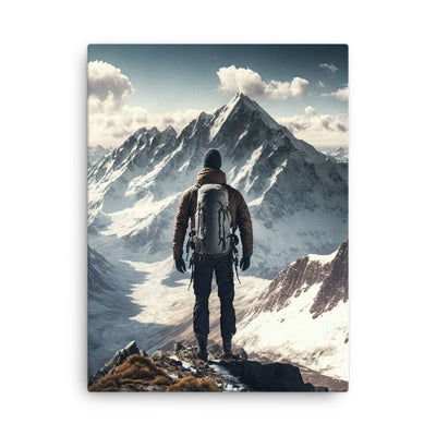 Wanderer auf Berg von hinten - Malerei - Dünne Leinwand berge xxx 45.7 x 61 cm
