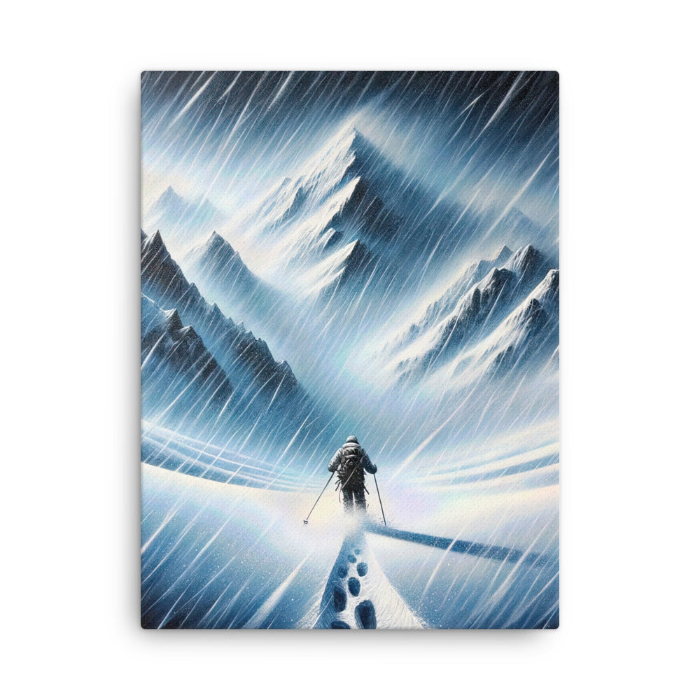 Wanderer und Bergsteiger im Schneesturm: Acrylgemälde der Alpen - Dünne Leinwand wandern xxx yyy zzz 45.7 x 61 cm