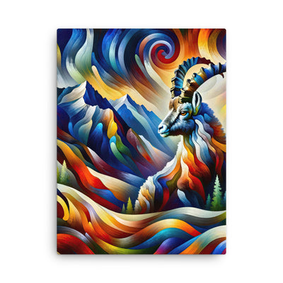 Alpiner Steinbock: Abstrakte Farbflut und lebendige Berge - Dünne Leinwand berge xxx yyy zzz 45.7 x 61 cm