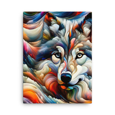 Abstrakte Kunst der Alpen mit einem Wolf. Chaotischer Tanz aus Farben und Formen. Surreale Landschaft (AN) - Dünne Leinwand xxx yyy zzz 45.7 x 61 cm