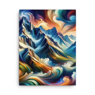 Abstrakte Kunst der Alpen mit lebendigen Farben und wirbelnden Mustern, majestätischen Gipfel und Täler - Dünne Leinwand berge xxx yyy zzz 45.7 x 61 cm