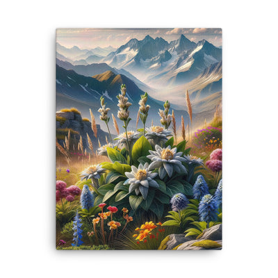 Alpine Flora: Digitales Kunstwerk mit lebendigen Blumen - Dünne Leinwand berge xxx yyy zzz 45.7 x 61 cm