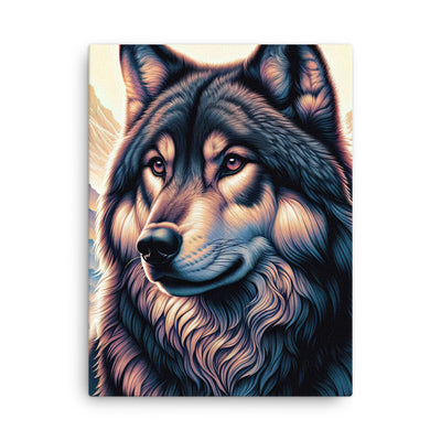 Majestätischer, glänzender Wolf in leuchtender Illustration (AN) - Dünne Leinwand xxx yyy zzz 45.7 x 61 cm