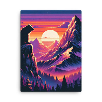 Alpen-Sonnenuntergang mit Bär auf Hügel, warmes Himmelsfarbenspiel - Dünne Leinwand camping xxx yyy zzz 45.7 x 61 cm