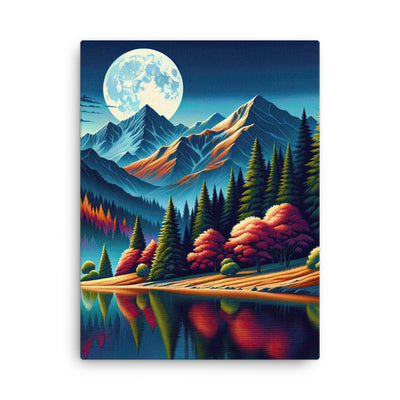 Ruhiger Herbstabend in den Alpen, grün-rote Berge - Dünne Leinwand berge xxx yyy zzz 45.7 x 61 cm