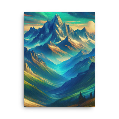 Atemberaubende alpine Komposition mit majestätischen Gipfeln und Tälern - Dünne Leinwand berge xxx yyy zzz 45.7 x 61 cm