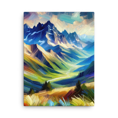 Impressionistische Alpen, lebendige Farbtupfer und Lichteffekte - Dünne Leinwand berge xxx yyy zzz 45.7 x 61 cm