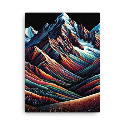 Pointillistische Darstellung der Alpen, Farbpunkte formen die Landschaft - Dünne Leinwand berge xxx yyy zzz 45.7 x 61 cm