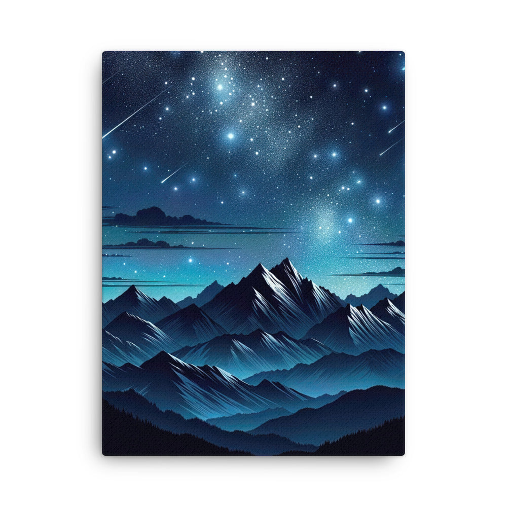 Alpen unter Sternenhimmel mit glitzernden Sternen und Meteoren - Dünne Leinwand berge xxx yyy zzz 45.7 x 61 cm